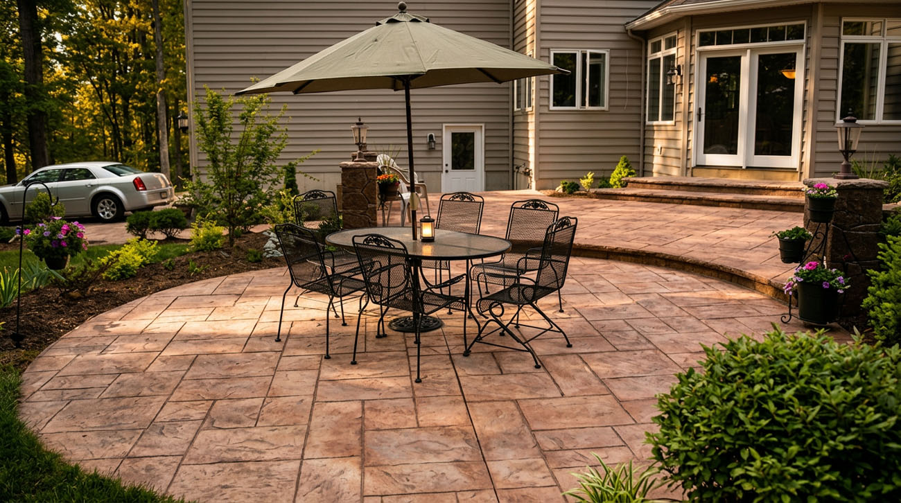 Concrete patio installation in Easton, PA