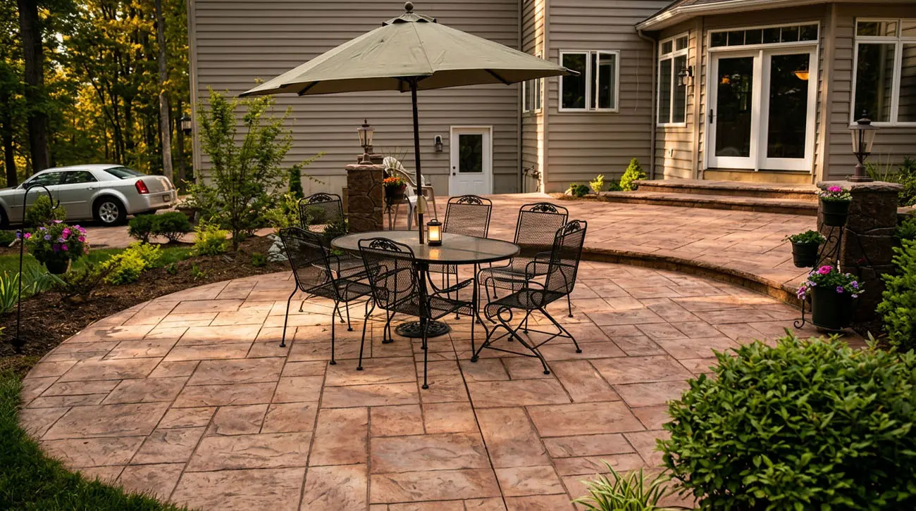 Concrete patio installation in Easton, PA